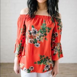 Off the shoulder floral top